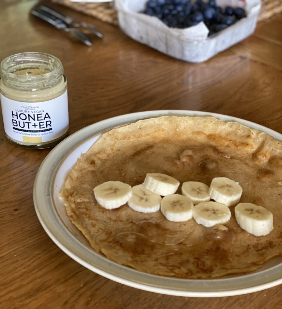 vegan spelt crepe with honea butter