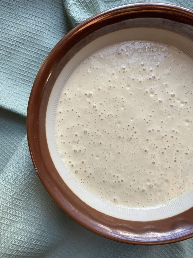 Vegan silken tofu white sauce base inside a bowl