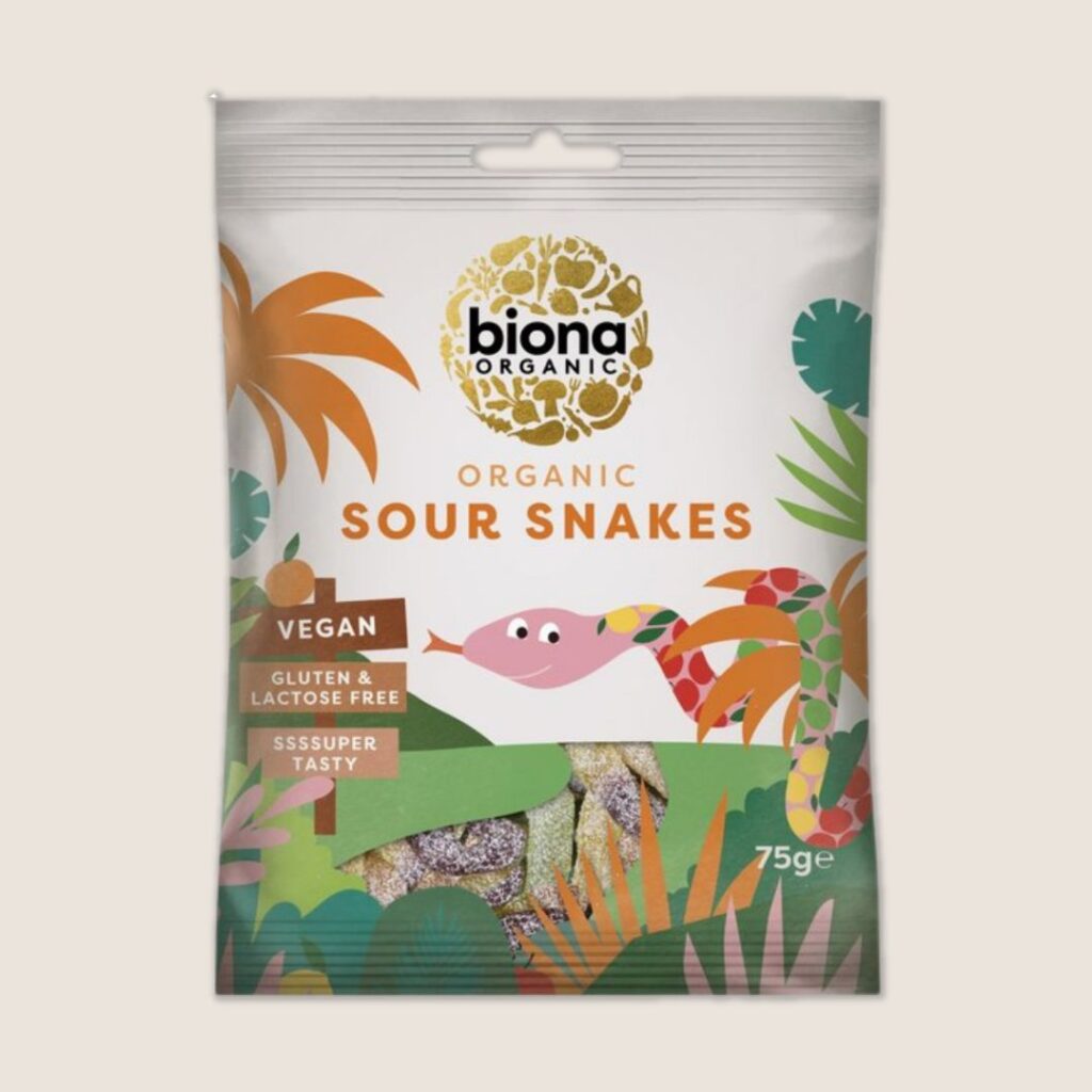 Biona sour snakes sweets vegan halloween treat
