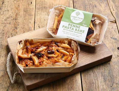 Vegan penne pasta bake ready meal from abel & cole