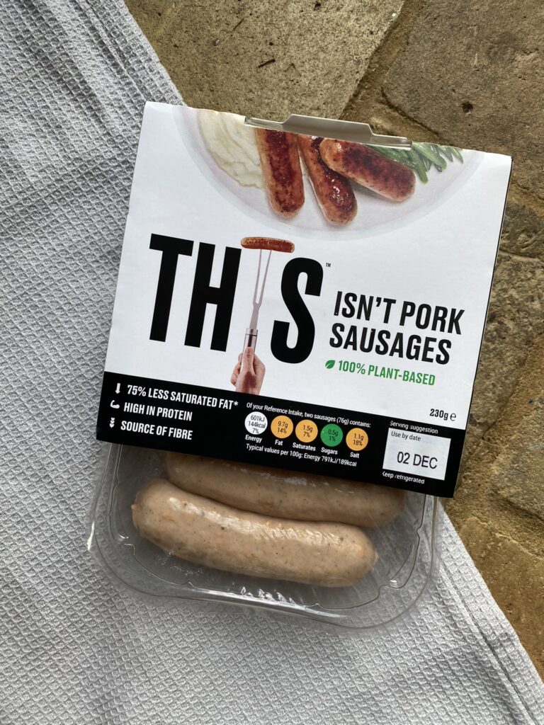A packet of THIS isn't pork sausages that I reviewed