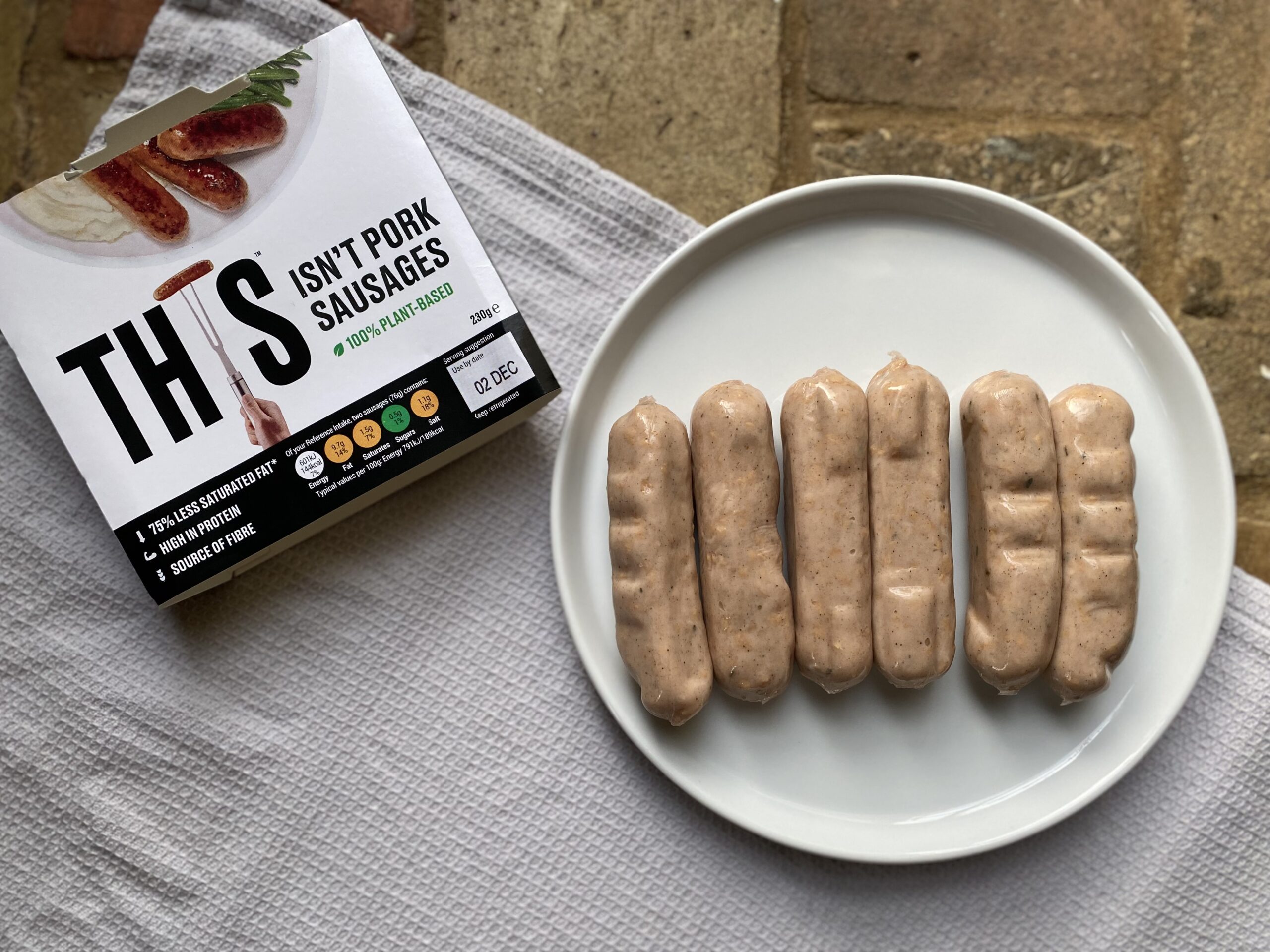 A plate of sausages for my This isn't pork sausages review