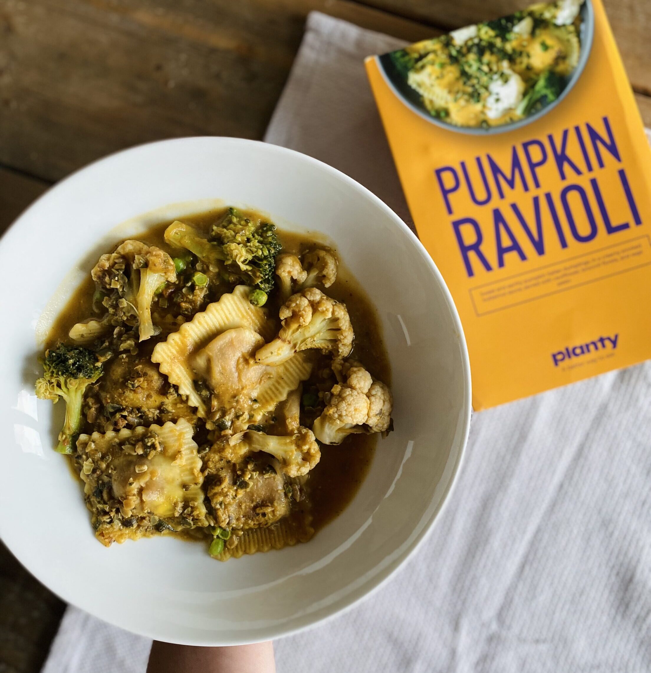 A close up of the pumpkin ravioli dish by Planty that I reviewed
