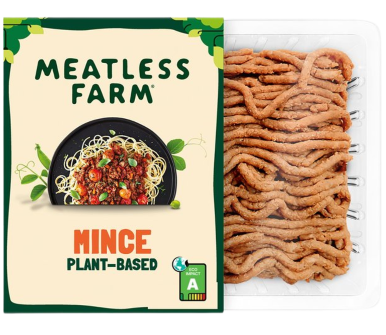 A packet of Meatless Farm vegan mince
