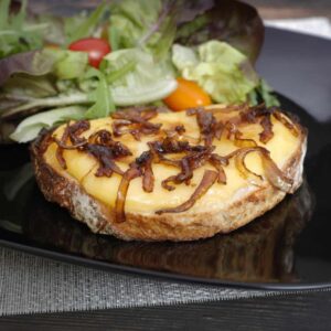 Smoked vegan cheese and onion toastie - one of the best vegan toastie ideas