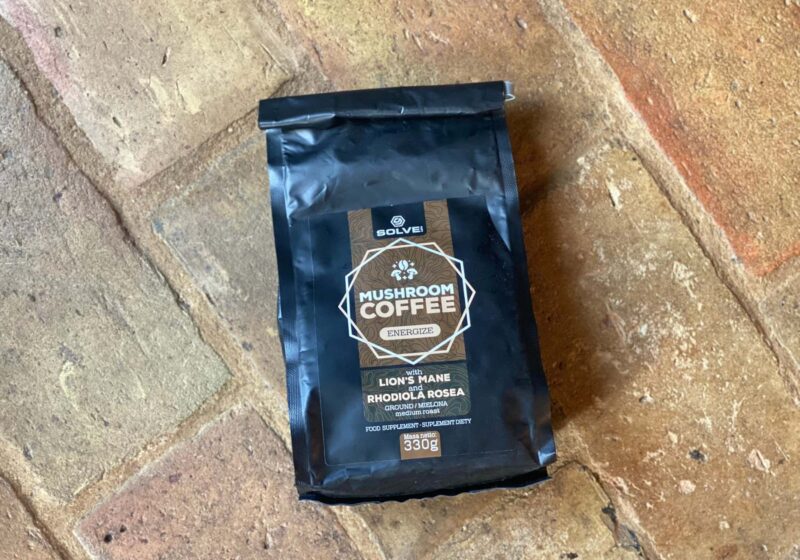 A bag of Solve Labs Mushroom coffee - one of my favourite mushroom coffee blends
