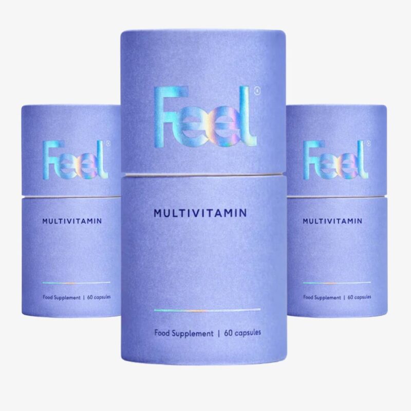 Three tubs of the Feel Multivitamin for this Feel Multivitamin review